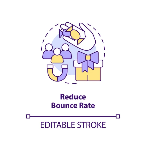 Reduce Bounce Rate Concept Icon Digital Marketing Gamification Pros Abstract — Stock Vector