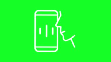 Animated speech white line icon. Voice control, recognition. Software. Loop HD video with chroma key, alpha channel on transparent background, black solid background. Outline motion graphic animation