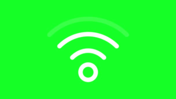 Animated Wireless White Line Icon Коммуникационные Технологии Петля Видео Хрома — стоковое видео