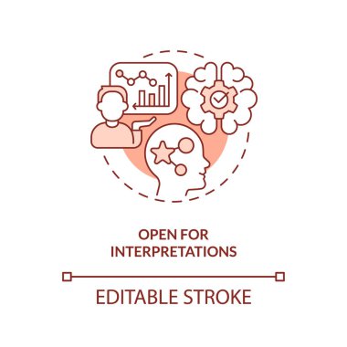 Open for interpretations terracotta concept icon. Economic indicators disadvantage abstract idea thin line illustration. Isolated outline drawing. Editable stroke. Arial, Myriad Pro-Bold fonts used