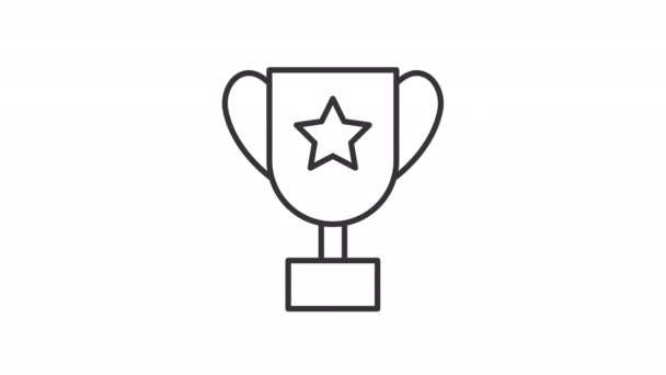 Animated Goblet Linear Icon Winner Award Sport Competition Prize Success — Stock Video
