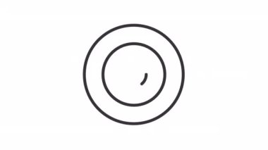 Animated target linear icon. Sport competition. Playing game. Accurate hit. Business objective. Seamless loop HD video with alpha channel on transparent background. Outline motion graphic animation