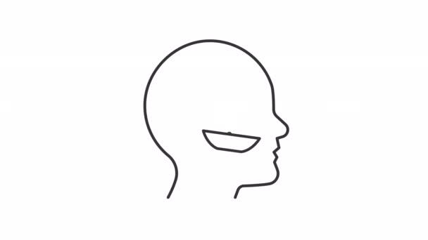 Animated Mindset Linear Icons Intrinsic Motivation Psychology Mental Health Seamless — ストック動画