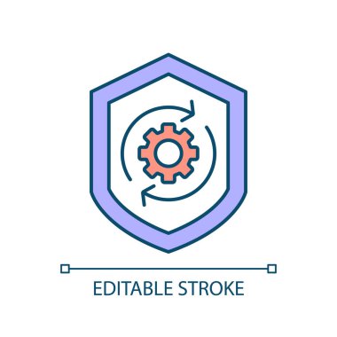 System security RGB color icon. Recurring process. Recovery service. Continuous work. Operation management. Isolated vector illustration. Simple filled line drawing. Editable stroke