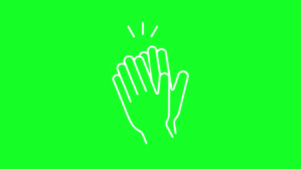 Анімовані Оплески Значок Білої Лінії Вітаю Глядачів Вдячність Цикл Відео — стокове відео