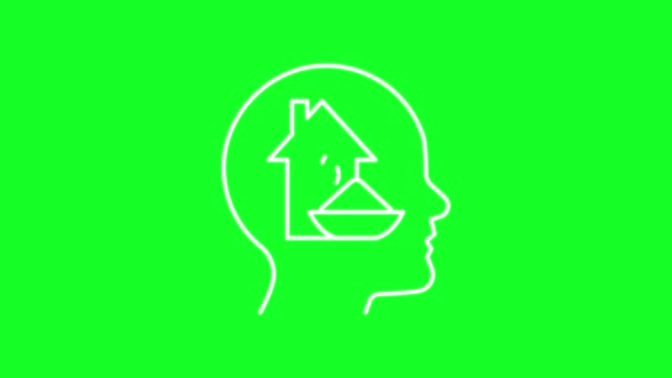 Animated Physiology White Line Icon Hunger Homelessness Loop Video Chroma — Vídeos de Stock