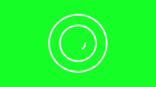 Animated Target White Line Icon Sport Competition Playing Game Loop — Vídeo de Stock