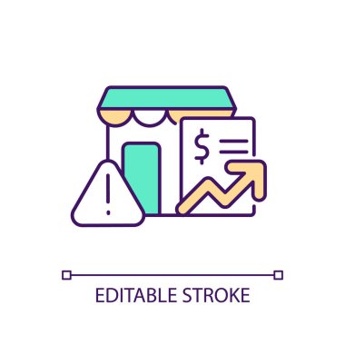 Small business development RGB color icon. Notification for retailers attention. Entrepreneurship growth strategy. Isolated vector illustration. Simple filled line drawing. Editable stroke