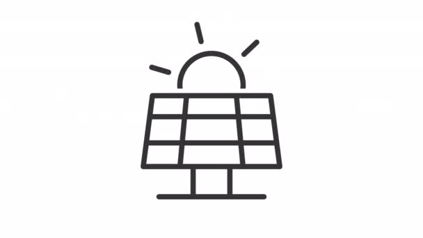 Animowana Ikona Panelu Słonecznego Alternatywne Źródło Energii Elektrycznej Sprzęt Domu — Wideo stockowe
