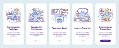 Mobil uygulama ekranında ticari işler için çok önemli. Doğrusal kavramlarla düzenlenebilir grafik yönergelerini 5 adımda gezdir. UI, UX, GUI şablonu. Kullanılan sayısız Pro-Kalın, Düzenli yazı tipleri