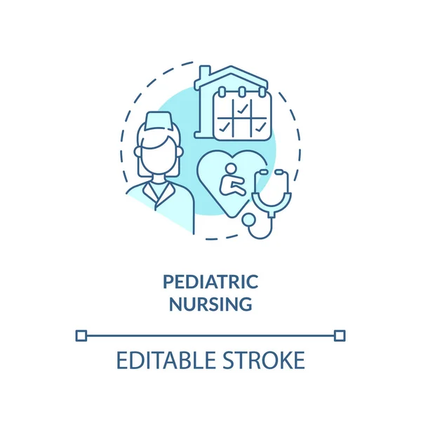 Ícone Conceito Azul Enfermagem Pediátrica Assistência Médica Home Cuidados Saúde —  Vetores de Stock