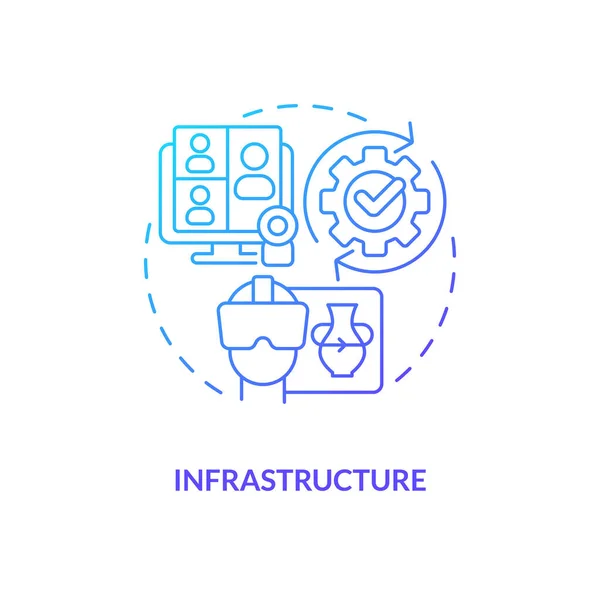 Infrastruktúra Kék Gradiens Koncepció Ikon Csatlakozás Hálózathoz Modulok Segítségével Réteg — Stock Vector