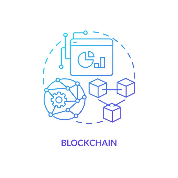 Blockchain Blue Gradient Concept Icon Netzwerk Zum Austausch Von Kryptowährungen — Stockvektor