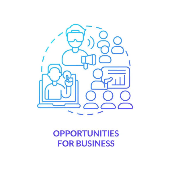 Opportunities Business Blue Gradient Concept Icon Digital Commerce Metaverse Importance — Stock Vector
