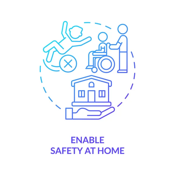 Aktivieren Sie Die Sicherheit Hause Blaues Gradienten Konzept Symbol Hilfe — Stockvektor