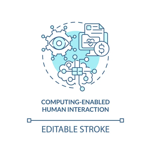 Computing Enabled Human Interaction Turquoise Concept Icon Financement Gouvernemental Idée — Image vectorielle