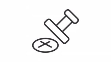 Animasyon reddi doğrusal simgesi. Reddetme damgası. Resmi belge. Başvuru reddedildi. Şeffaf arkaplanda alfa kanalı olan kusursuz HD video. Taslak hareketli grafik canlandırması