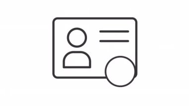 Animasyon kimlik doğrusal simgesi. Kişisel veri doğrulaması. Kimlik. Giriş onaylandı. Şeffaf arkaplanda alfa kanalı olan kusursuz HD video. Taslak hareketli grafik canlandırması