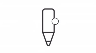 Animasyon kalem doğrusal simgesi. Belge imzalıyorum. İmzala. Mektup yazıyorum. Şeffaf arkaplanda alfa kanalı olan kusursuz HD video. Taslak hareketli grafik canlandırması