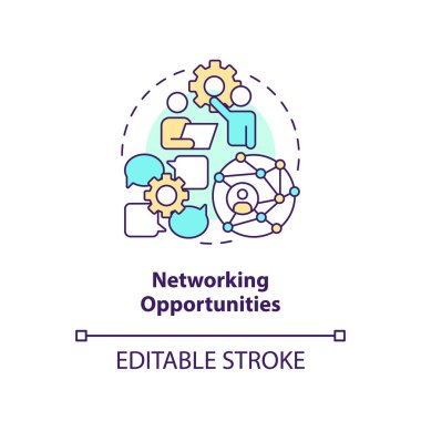 Ağ fırsatları konsepti simgesi. Risk sermayesi finansmanı soyut fikir ince çizgi çizimi. İzole bir taslak çizim. Düzenlenebilir felç. Arial, Myriad Pro-Kalın yazı tipleri