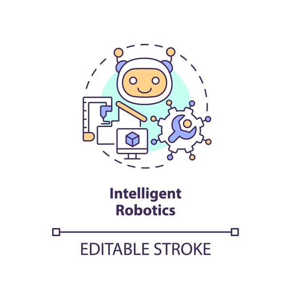 Icono Del Concepto Robótica Inteligente Automatización Industrial Ilustración Abstracta Línea — Vector de stock