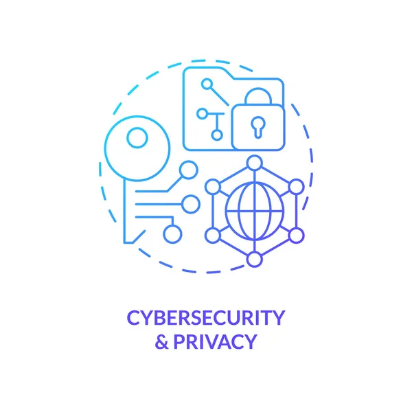 Синий Значок Концепции Безопасность Конфиденциальность Безопасность Интернете Правительственное Финансирование Абстрактной — стоковый вектор
