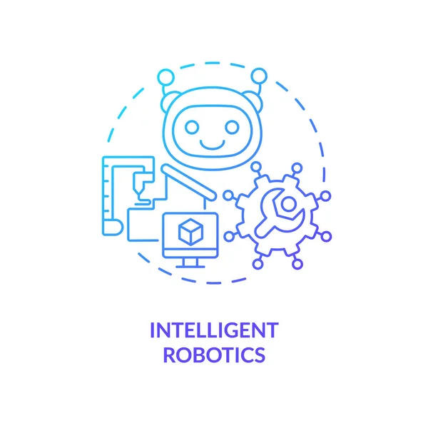Inteligentna Ikona Koncepcji Niebieskiego Gradientu Robotyki Automatyzacja Przemysłu Rządowe Finansowanie — Wektor stockowy