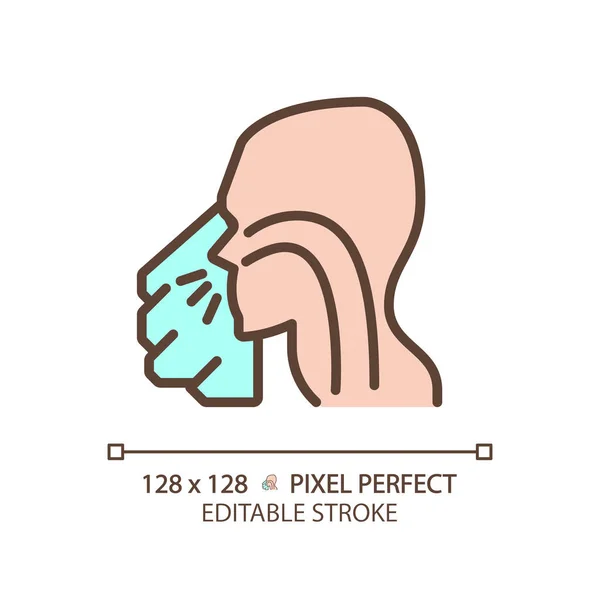 Sneezing Pixel Perfect Rgb Color Icon Infectious Respiratory Disease Virus — Stock Vector