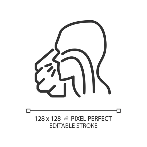 Sneezing Pixel Ícone Linear Perfeito Doença Respiratória Infecciosa Prevenção Propagação —  Vetores de Stock
