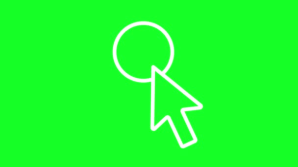 Animated Button White Line Icon Нажмите Одобрить Компьютерный Курсор Петля — стоковое видео