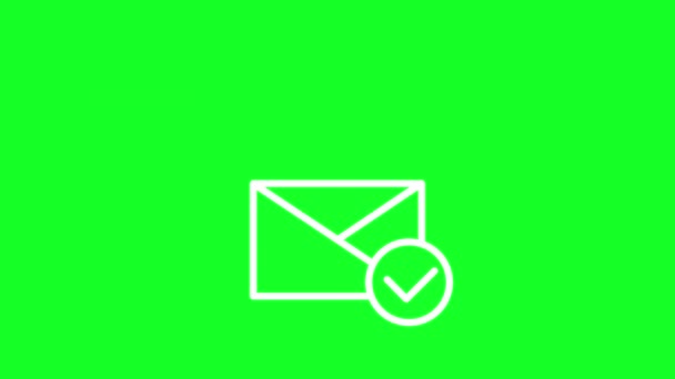 Κινούμενα Αποστολή Γράμμα Λευκή Γραμμή Εικονίδιο Πακέτο Χαρτί Φάκελο Loop — Αρχείο Βίντεο