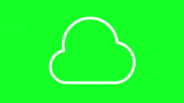 Анимационный Символ Белой Линии Облака Прогноз Погоды Чат Пузырь Петля — стоковое видео