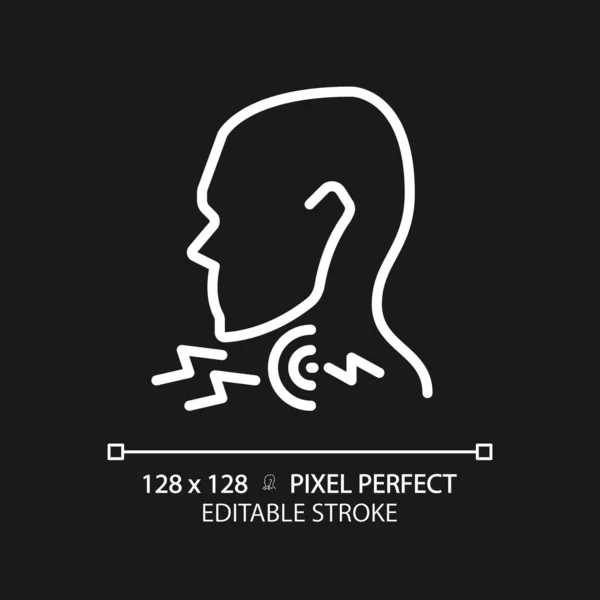 Dor Garganta Pixel Perfeito Ícone Linear Branco Para Tema Escuro —  Vetores de Stock