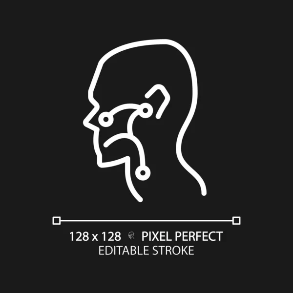 Ear Nariz Garganta Pixel Perfeito Ícone Linear Branco Para Tema —  Vetores de Stock