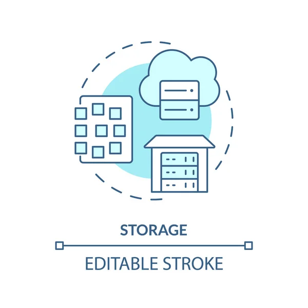 stock vector Storage turquoise concept icon. CLoud technology. Structured files. Abstract idea thin line illustration. Isolated outline drawing. Editable stroke. Arial, Myriad Pro-Bold fonts used