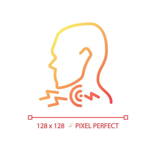 Zere Keel Pixel Perfecte Gradiënt Lineaire Vector Pictogram Patiënt Lijdt — Stockvector