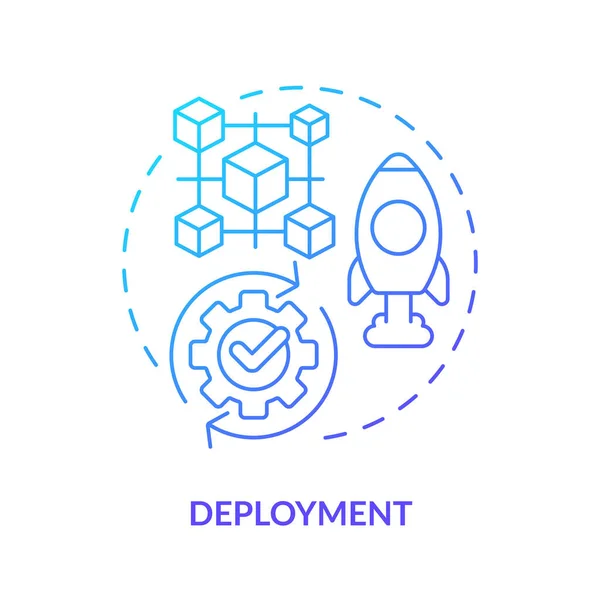 Deployment Blue Gradient Concept Symbol Software Integration System Netzwerkbildung Dao — Stockvektor