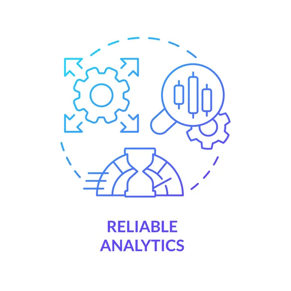 Betrouwbare Analytics Blauw Gradiënt Concept Icoon Snelle Service Digitale Opslag — Stockvector