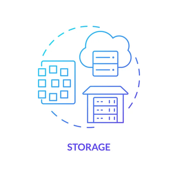 Storage Blue Gradient Concept Icon Laute Technologie Strukturierte Dateien Data — Stockvektor