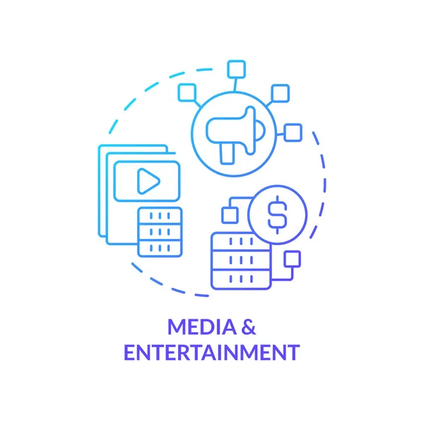 Media Entertainment Blue Gradient Concept Icon Music Video Files Data — Stock Vector