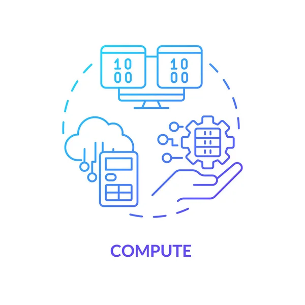 stock vector Compute blue gradient concept icon. Operations with information. Data lake vs data warehouse abstract idea thin line illustration. Isolated outline drawing. Myriad Pro-Bold font used