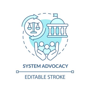 Sistem savunucusu turkuaz konsept simgesi. Kuralları değiştiriyorum. Yasal koruma tipi soyut fikir ince çizgi çizimi. İzole bir taslak çizim. Düzenlenebilir felç. Arial, Myriad Pro-Kalın yazı tipleri