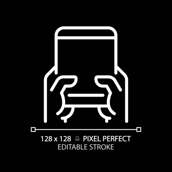Mão Com Pixel Tablet Ícone Linear Branco Perfeito Para Tema —  Vetores de Stock