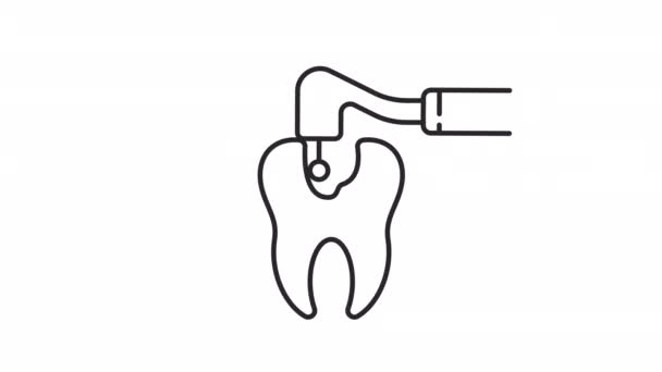 Κινούμενο Γραμμικό Εικονίδιο Τερηδόνας Θεραπεία Οδοντικής Κοιλότητας Αφαιρέστε Την Αποσύνθεση — Αρχείο Βίντεο