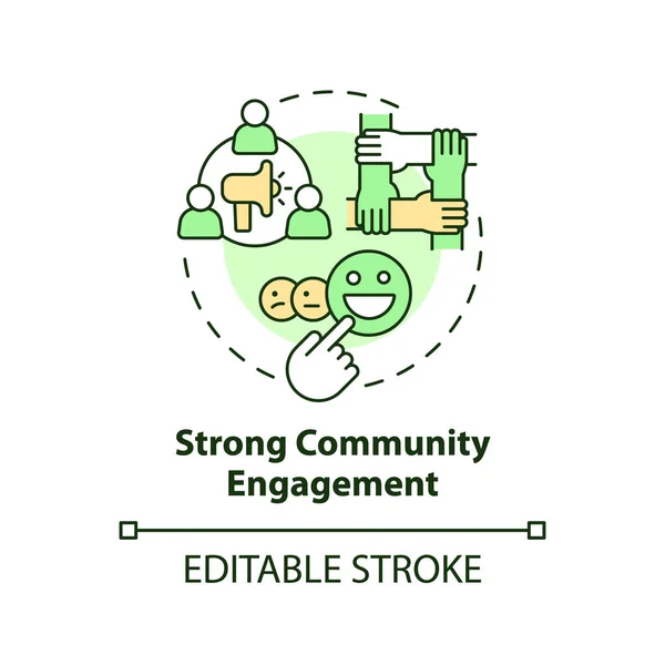 Strong Community Engagement Concept Icon Effective Advocate Trait Abstract Idea — Stock Vector
