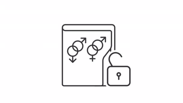 Dados Animados Gênero Ícone Linear Informação Sobre Orientação Sexual Segurança — Vídeo de Stock