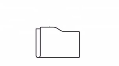 Animasyon dijital dizin doğrusal simgesi. Bilgisayar dosyaları organizasyonu. Depo alanı. Verileri kaydet. Şeffaf arkaplanda alfa kanalı olan kusursuz HD video. Taslak hareketli grafik canlandırması