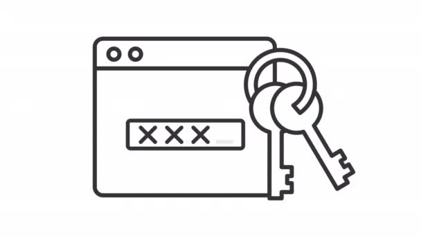 Animated Manage Password Icon Защита Личного Счета Логин Пользователя Бесшовный — стоковое видео