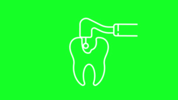 Анимационная Иконка Кариеса Белой Линии Лечение Зубов Удалите Распад Петля — стоковое видео