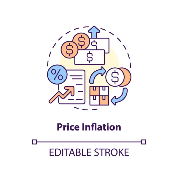 Icône Concept Inflation Des Prix Augmentation Des Coûts Vulnérabilité Dans — Image vectorielle